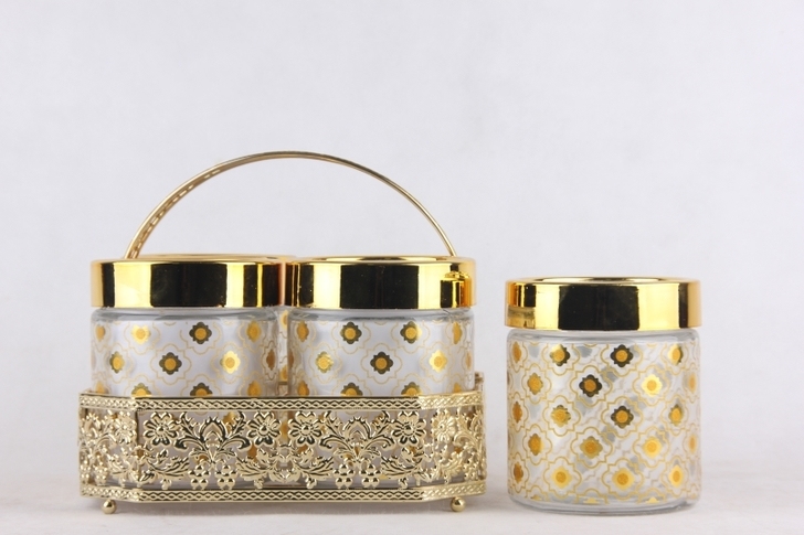 glass jar decal with stand