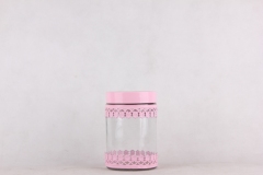 glass  storage jar with s/s