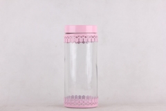 glass  storage jar with s/s