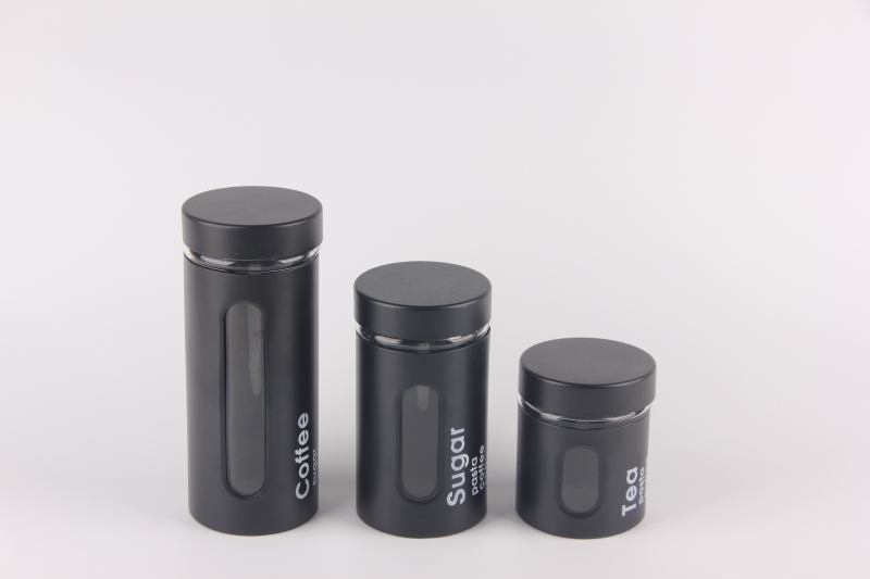 glass storage jar with s/s