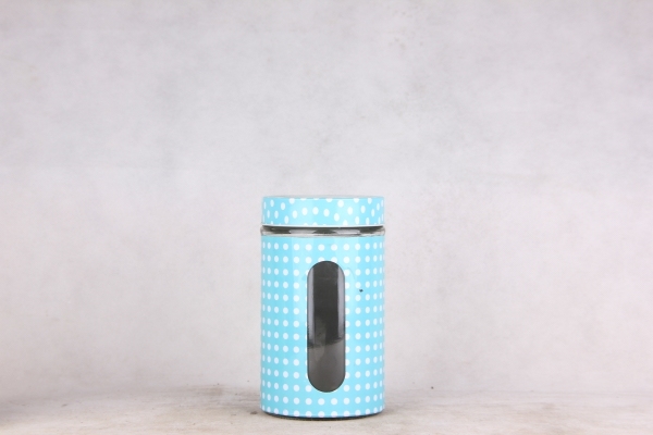 glass storage jar with s/s
