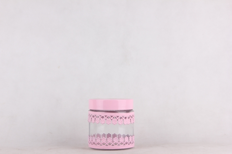glass  storage jar with s/s