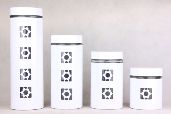 GLASS STORAGE JAR WITH S/S