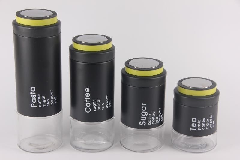 GLASS STORAGE JAR WITH S/S