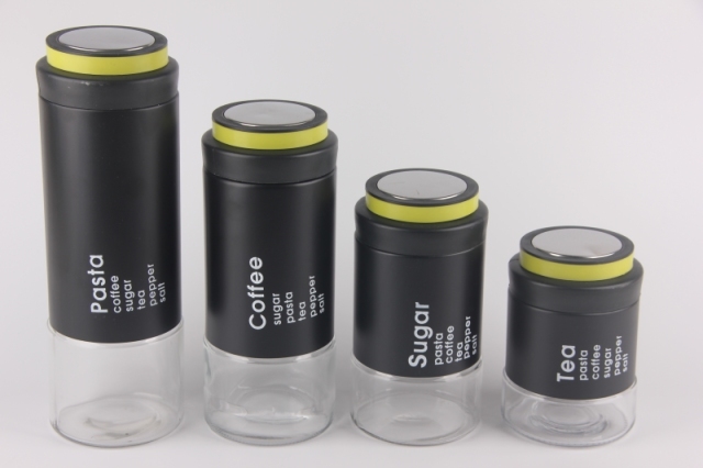 GLASS STORAGE JAR WITH S/S
