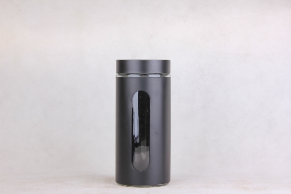 GLASS STORAGE JAR WITH S/S