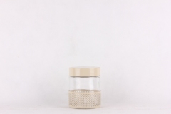 GLASS STORAGE JAR WITH METAL