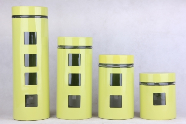glass storage jar with s/s