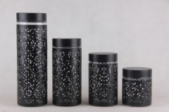 GLASS STORAGE JAR WITH METAL