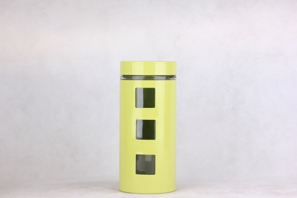 glass storage jar with s/s