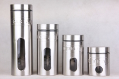 GLASS STORAGE JAR WITH S/S