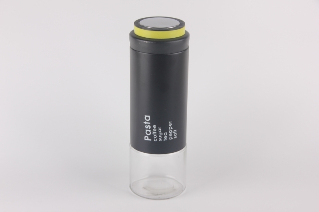 GLASS STORAGE JAR WITH S/S