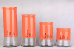 GLASS STROAGE JAR WITH S/S