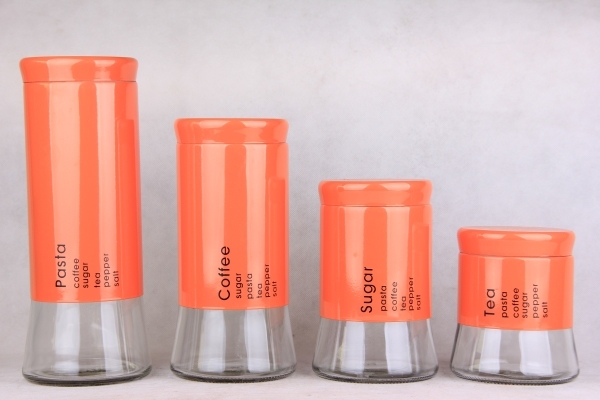 GLASS STROAGE JAR WITH S/S