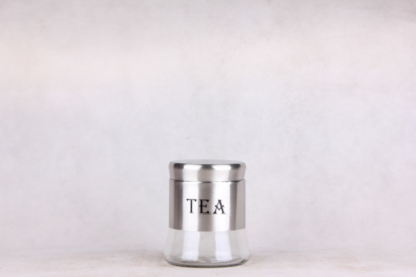 GLASS STORAGE JAR WITH S/S