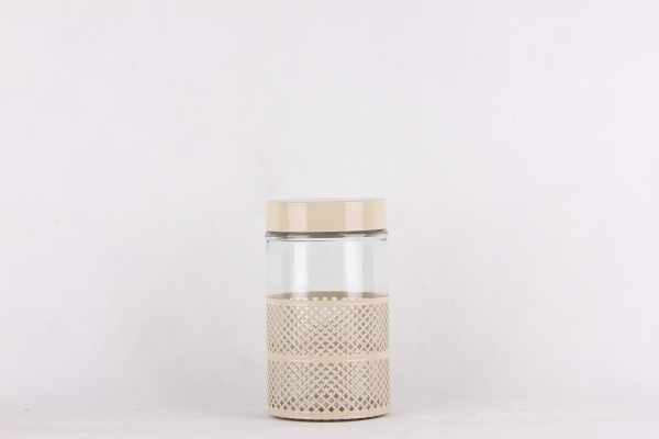 GLASS STORAGE JAR WITH METAL