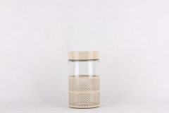 GLASS STORAGE JAR WITH METAL