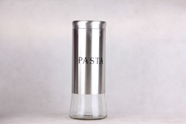 GLASS STORAGE JAR WITH S/S