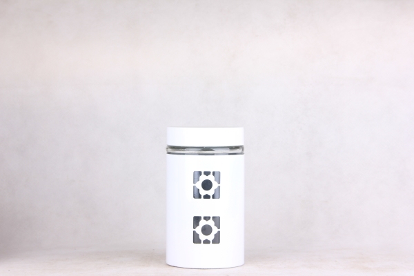 GLASS STORAGE JAR WITH S/S