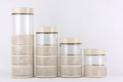 GLASS STORAGE JAR WITH METAL