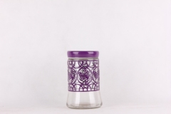 glass  storage jar with metal