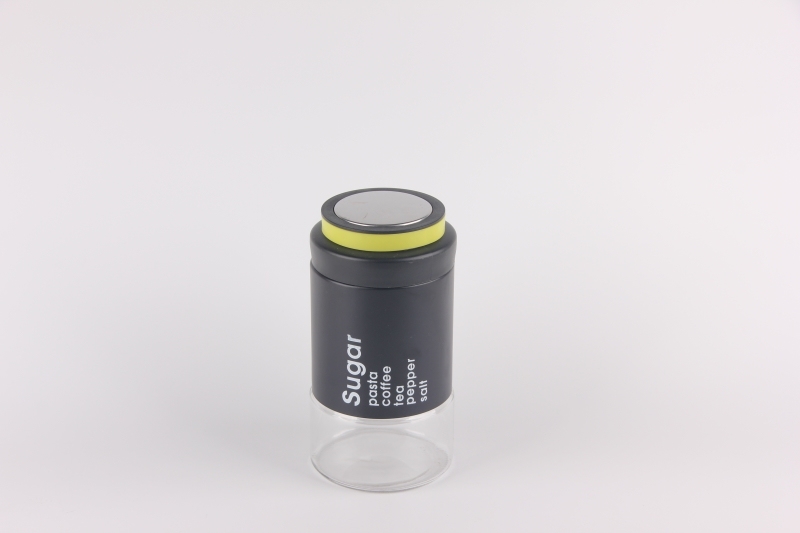 GLASS STORAGE JAR WITH S/S