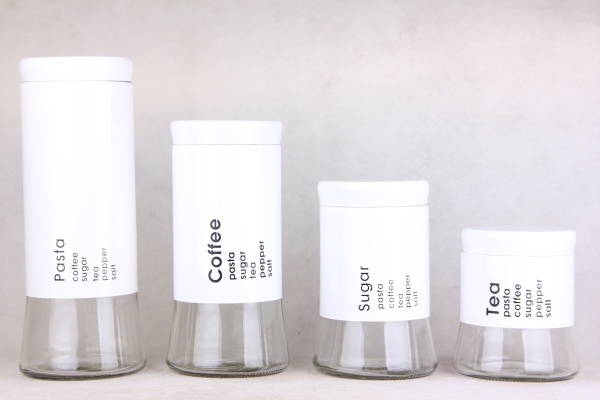 GLASS STORAGE JAR WITH S/S