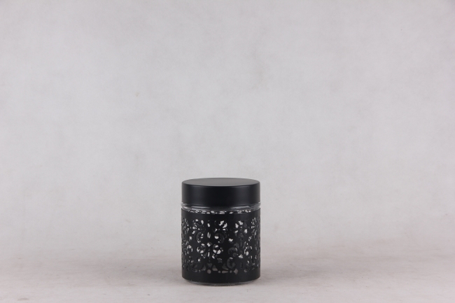 GLASS STORAGE JAR WITH METAL