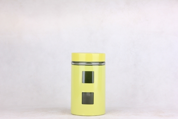 glass storage jar with s/s