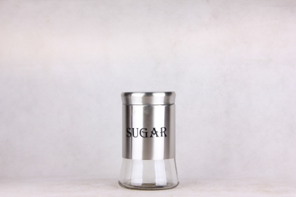 GLASS STORAGE JAR WITH S/S