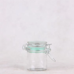 China Factory Transparent Airtight Clip lids Storage Glass Bottles for Food Pepper Spice