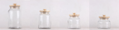2020 Hot Selling Clear Airtight Glass Food Nuts Snacks Storage jars Containers with Wood Lid