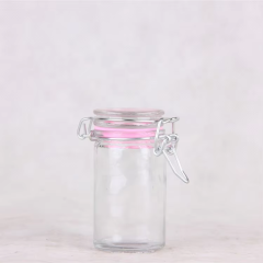 China Factory Transparent Airtight Clip lids Storage Glass Bottles for Food Pepper Spice