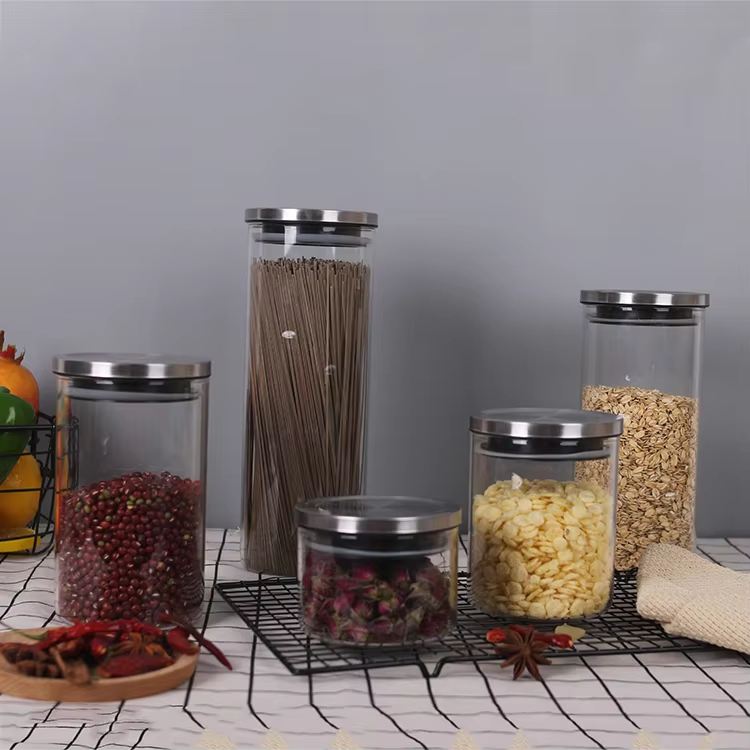 Wholesale Price Copper Lid Wide Mouth honey jam spice Glass Jar for storage food