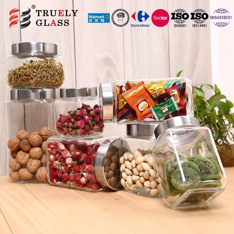 Good Price High Quality Kitchen Seal Clear Glass Jar with Screw Lid for Storage Food