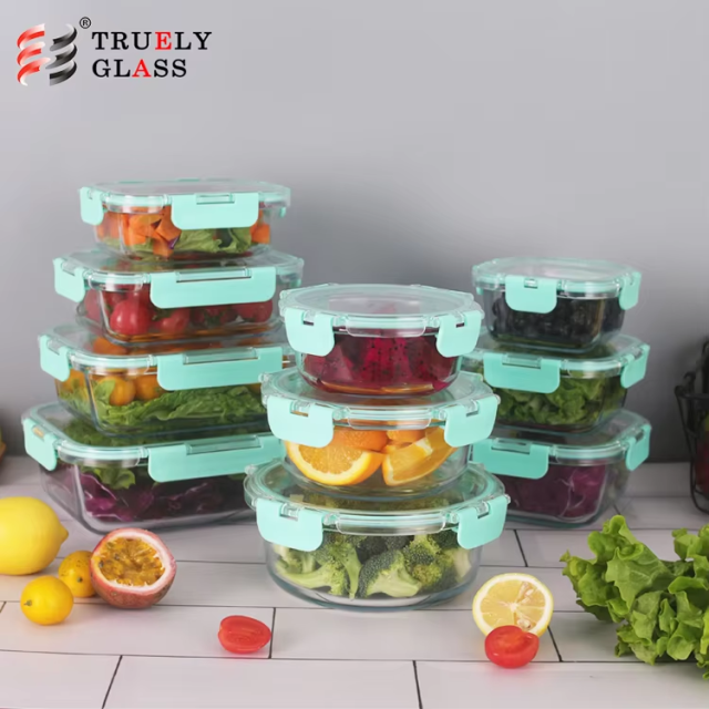 Chinese factory glasslock food container 10pieces set glass vacuum storage in stock