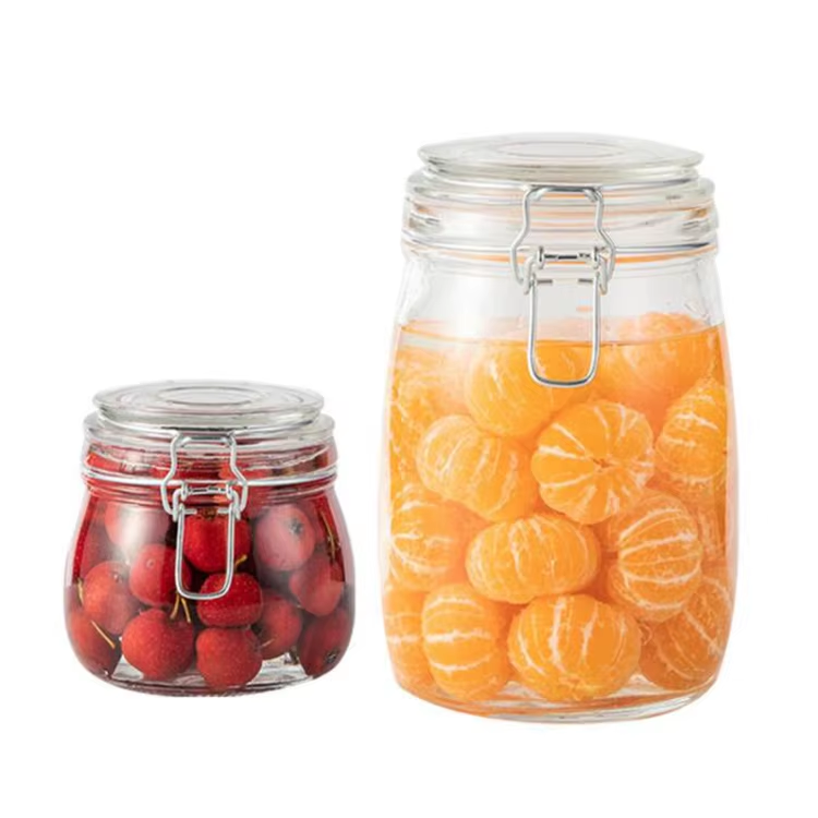 Hot sale sealed jars food container honey lemon coffee pickles glass storage jar
