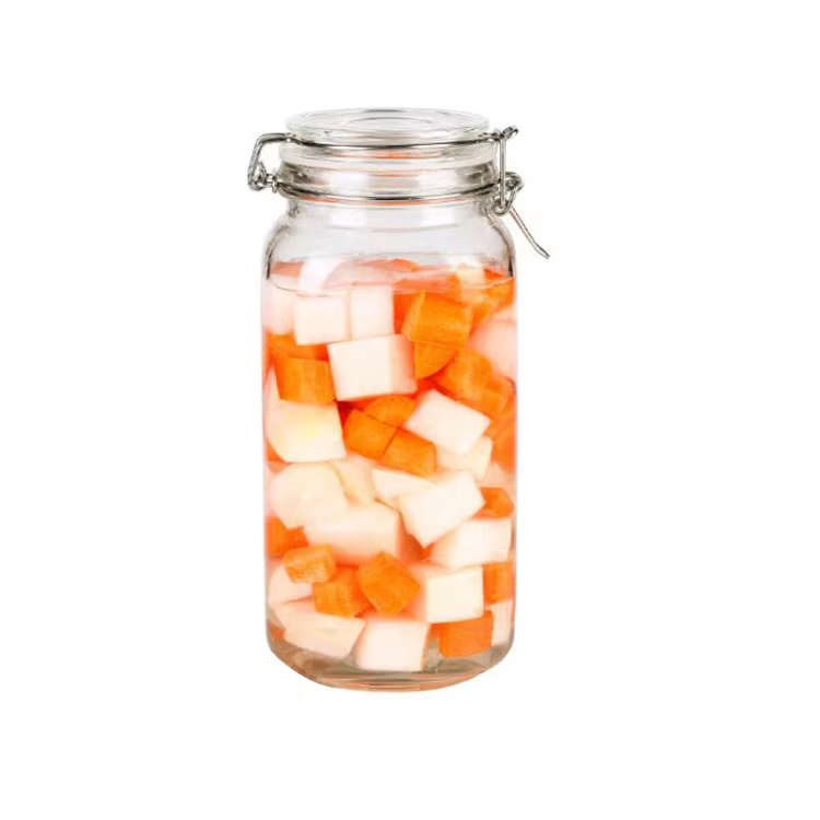 Hot sale food container seal bottles canning jars with clasp lids