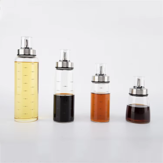 Hot selling cheap price different sizes borosilicate glass oil pot bottle