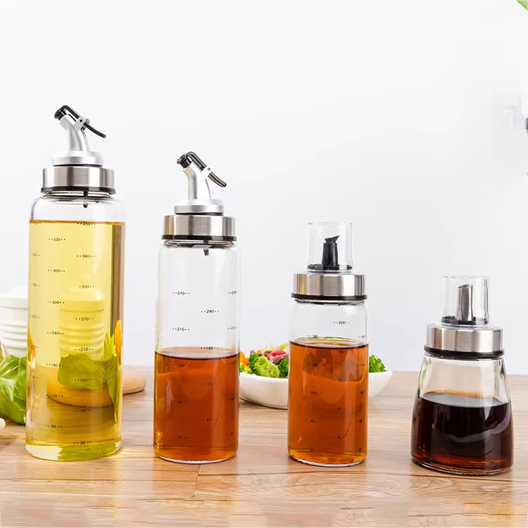 Hot selling cheap price different sizes borosilicate glass oil pot bottle
