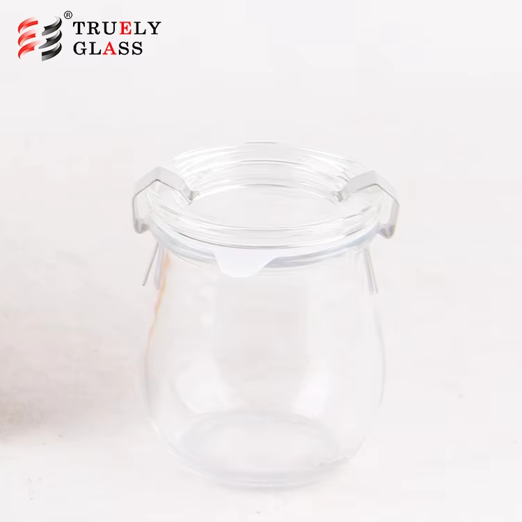 Best selling quality 4ozml glass mason jar with handle 4oz pickles salad dressing lids brake pads