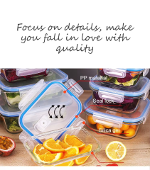 Wholesale 350ml 500ml 650ml 750ml 900ml 1100ml pyrex glass food storage container with 2 compartment