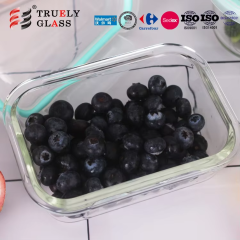 Hot selling glass Lunch box glass food container storage jar Clear glass ware