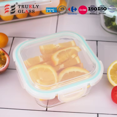 Hot selling glass Lunch box glass food container storage jar Clear glass ware