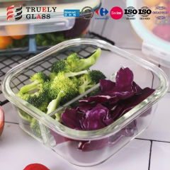 bento lunch box glass food container with 2 compartment microwave food container with pp lid
