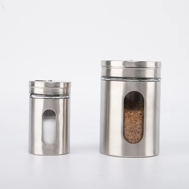 wholesale food safe Stainless Steel Sugar Tea Kitchen Food Storage Jar Canister Set