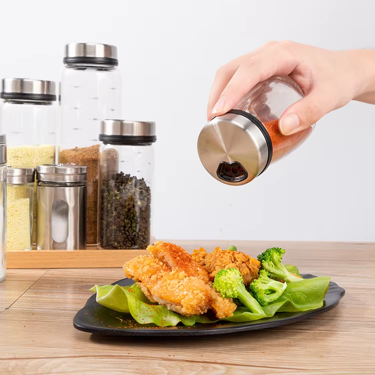wholesale food safe Stainless Steel Sugar Tea Kitchen Food Storage Jar Canister Set