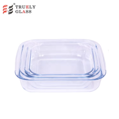 Factory directly high temperature resistant glass custom made rectangle baking pans