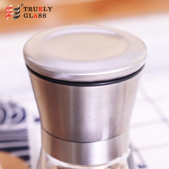 (Electronic component) hair dryer holders glass spice jar set condiment with stainless steel rack supply