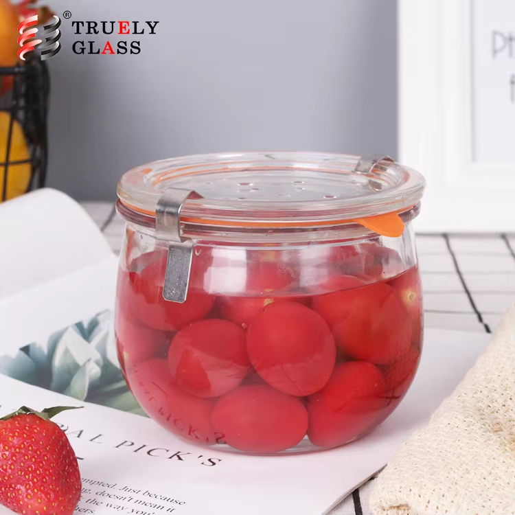 Best selling quality 4ozml glass mason jar with handle 4oz pickles salad dressing lids brake pads
